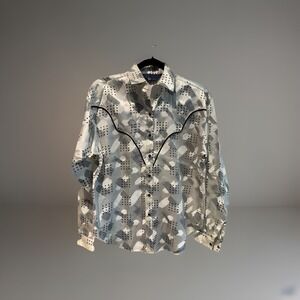 Vintage Panhandle‎ Slim Women's Western Cowgirl Satin Shirt USA Rodeo Size M